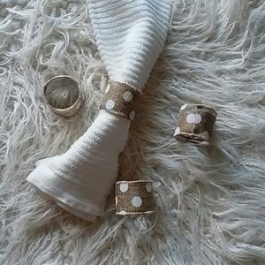 Handmade Polka Dots Napkin Rings 4 in a set